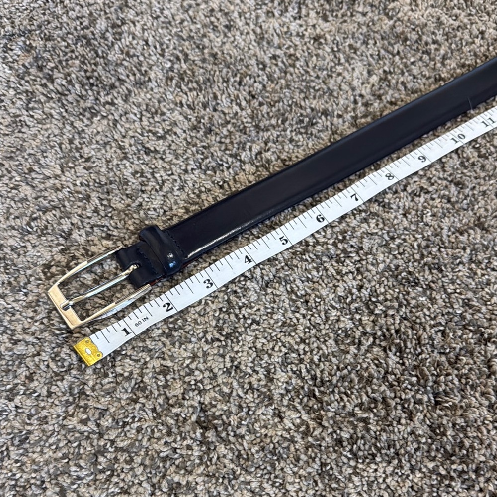 Unisex Navy Genuine Leather Leather Belt